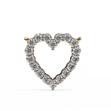 14K White Gold IGI Certified Round Heart Diamond Pendant – D-E Color, VVS–VS Clarity, Rabbit Ear Bail
