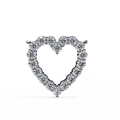 14K Gold Lab Grown Round Diamond Heart Necklace Pendant, D-E Color, VVS-VS Clarity