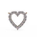 14K Gold Lab Grown Round Diamond Heart Necklace Pendant, D-E Color, VVS-VS Clarity