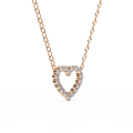 14K Gold Lab Grown Round Diamond Heart Necklace Pendant, D-E Color, VVS-VS Clarity