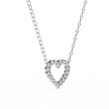 14K Gold Lab Grown Round Diamond Heart Necklace Pendant, D-E Color, VVS-VS Clarity