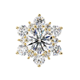 14K White Gold IGI Certified Round Diamond Flower Earrings, D-E Color, VVS/VS Clarity
