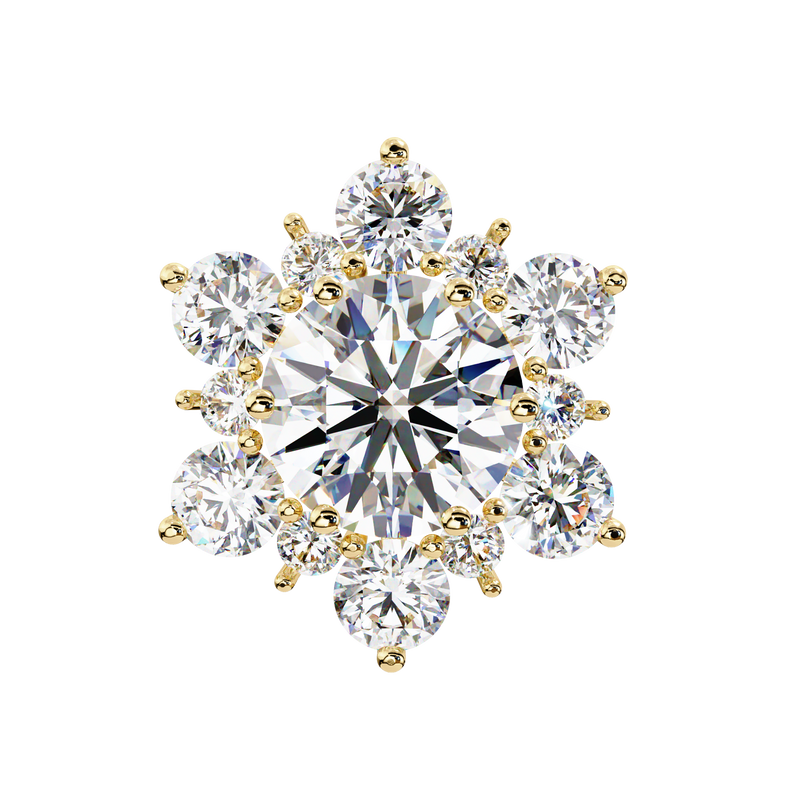 14K White Gold IGI Certified Round Diamond Flower Earrings, D-E Color, VVS/VS Clarity