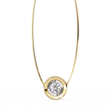 14K White Gold IGI Certified Round Diamond Solitaire Pendant – D-E Color, VVS–VS Clarity, Pass Through Design