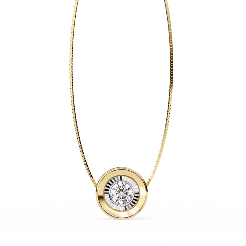 14K White Gold IGI Certified Round Diamond Solitaire Pendant – D-E Color, VVS–VS Clarity, Pass Through Design