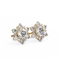 14K White Gold IGI Certified Round Diamond Flower Earrings, D-E Color, VVS/VS Clarity