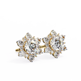 14K White Gold IGI Certified Round Diamond Flower Earrings, D-E Color, VVS/VS Clarity