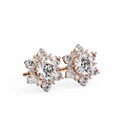 14K White Gold IGI Certified Round Diamond Flower Earrings, D-E Color, VVS/VS Clarity