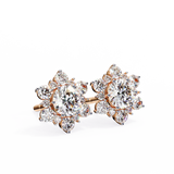 14K White Gold IGI Certified Round Diamond Flower Earrings, D-E Color, VVS/VS Clarity