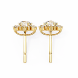 14K White Gold IGI Certified Round Diamond Flower Earrings, D-E Color, VVS/VS Clarity