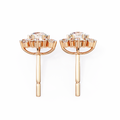 14K White Gold IGI Certified Round Diamond Flower Earrings, D-E Color, VVS/VS Clarity
