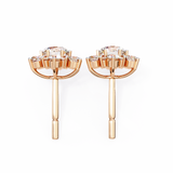 14K White Gold IGI Certified Round Diamond Flower Earrings, D-E Color, VVS/VS Clarity