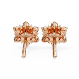 14K White Gold IGI Certified Round Diamond Flower Earrings, D-E Color, VVS/VS Clarity