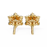 14K White Gold IGI Certified Round Diamond Flower Earrings, D-E Color, VVS/VS Clarity