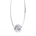 14K White Gold IGI Certified Round Diamond Solitaire Pendant – D-E Color, VVS–VS Clarity, Pass Through Design
