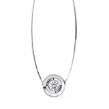 14K White Gold IGI Certified Round Diamond Solitaire Pendant – D-E Color, VVS–VS Clarity, Pass Through Design