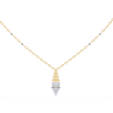 14K White Gold IGI Certified 2-Stone Diamond Pendant (Trillion & Baguette) – D-E Color, VVS–VS Clarity