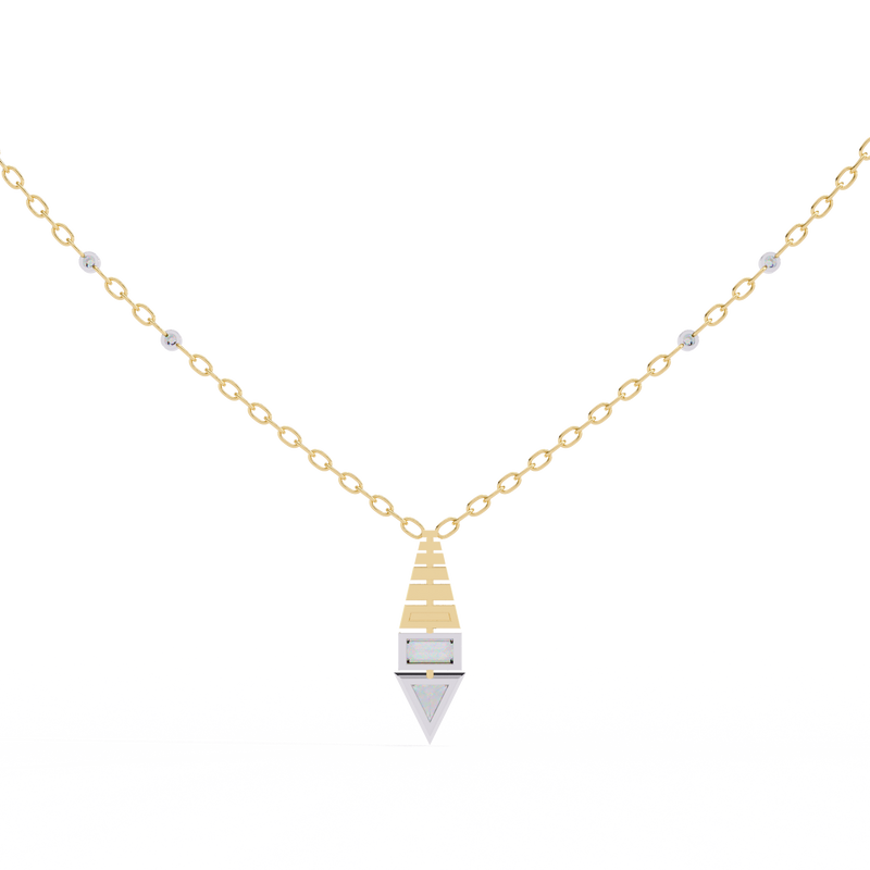 14K White Gold IGI Certified 2-Stone Diamond Pendant (Trillion & Baguette) – D-E Color, VVS–VS Clarity