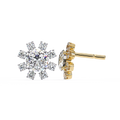 14K White Gold IGI Certified Round Diamond Flower Earrings, D-E Color, VVS/VS Clarity