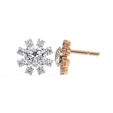 14K White Gold IGI Certified Round Diamond Flower Earrings, D-E Color, VVS/VS Clarity