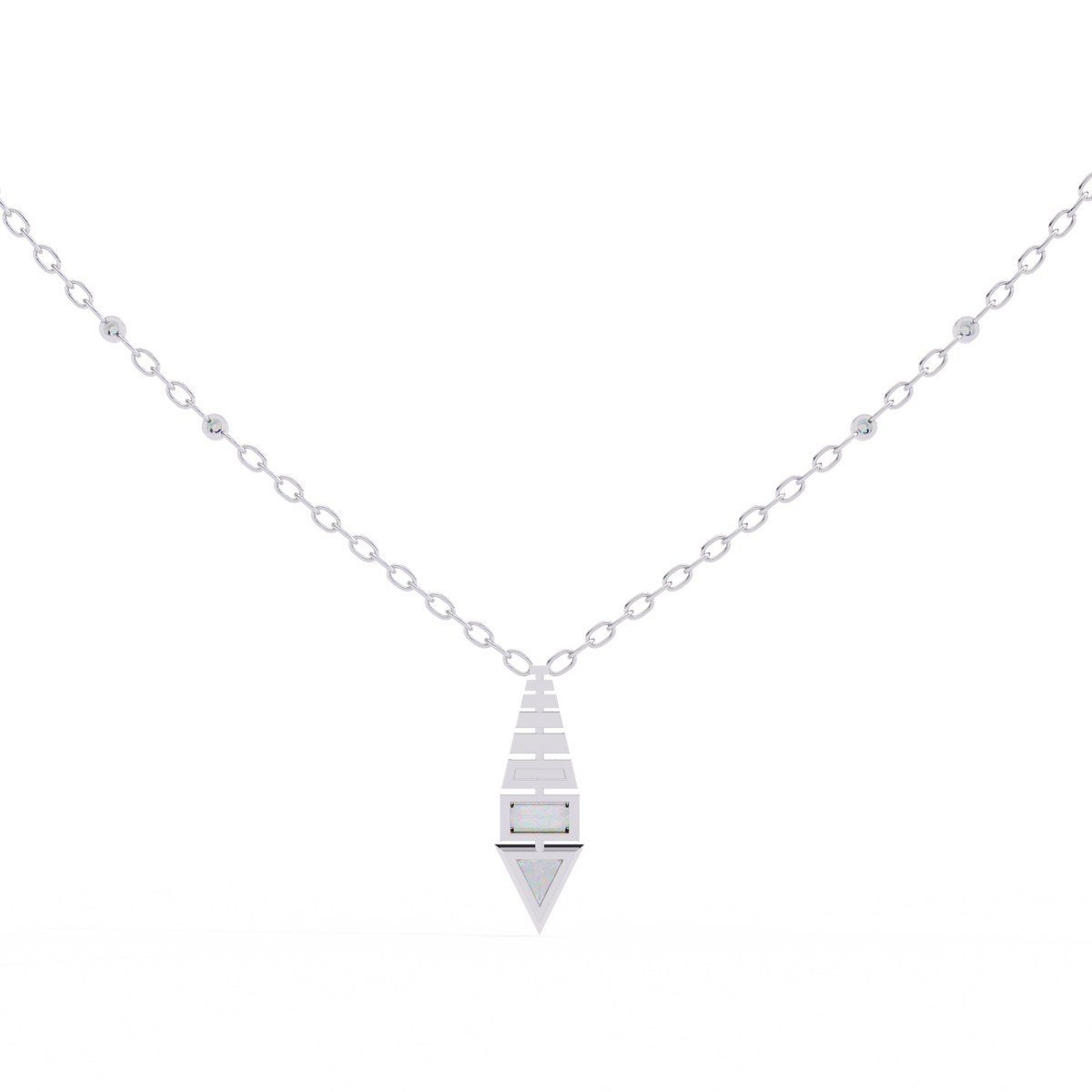 14K White Gold IGI Certified 2-Stone Diamond Pendant (Trillion & Baguette) – D-E Color, VVS–VS Clarity
