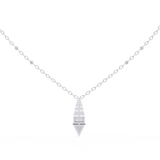 14K White Gold IGI Certified 2-Stone Diamond Pendant (Trillion & Baguette) – D-E Color, VVS–VS Clarity