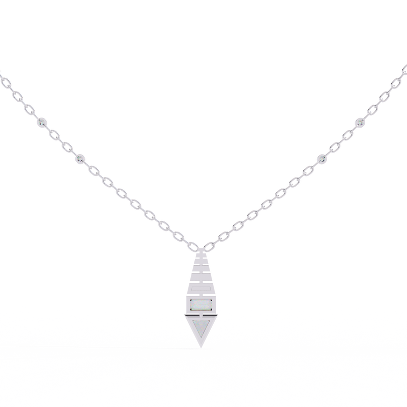 14K White Gold IGI Certified 2-Stone Diamond Pendant (Trillion & Baguette) – D-E Color, VVS–VS Clarity