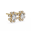 14K White Gold IGI Certified Round Diamond Flower Earrings, D-E Color, VVS/VS Clarity