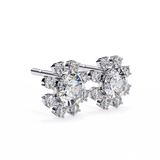 14K White Gold IGI Certified Round Diamond Flower Earrings, D-E Color, VVS/VS Clarity