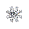 14K White Gold IGI Certified Round Diamond Flower Earrings, D-E Color, VVS/VS Clarity