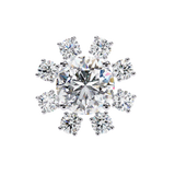 14K White Gold IGI Certified Round Diamond Flower Earrings, D-E Color, VVS/VS Clarity
