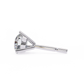 14K White Gold IGI Certified Round Solitaire Stud Earrings, 3 Prong, D-E Color, VVS/VS Clarity