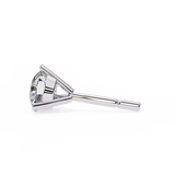 14K White Gold IGI Certified Round Solitaire Stud Earrings, 3 Prong, D-E Color, VVS/VS Clarity