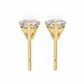 14K White Gold IGI Certified Round Solitaire Stud Earrings, 3 Prong, D-E Color, VVS/VS Clarity