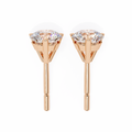 14K White Gold IGI Certified Round Solitaire Stud Earrings, 3 Prong, D-E Color, VVS/VS Clarity