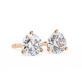 14K White Gold IGI Certified Round Solitaire Stud Earrings, 3 Prong, D-E Color, VVS/VS Clarity