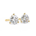 14K White Gold IGI Certified Round Solitaire Stud Earrings, 3 Prong, D-E Color, VVS/VS Clarity