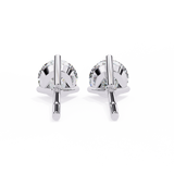14K White Gold IGI Certified Round Solitaire Stud Earrings, 3 Prong, D-E Color, VVS/VS Clarity