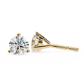 14K White Gold IGI Certified Round Solitaire Stud Earrings, 3 Prong, D-E Color, VVS/VS Clarity