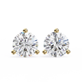 14K White Gold IGI Certified Round Solitaire Stud Earrings, 3 Prong, D-E Color, VVS/VS Clarity