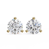 14K White Gold IGI Certified Round Solitaire Stud Earrings, 3 Prong, D-E Color, VVS/VS Clarity
