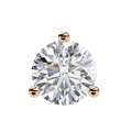 14K White Gold IGI Certified Round Solitaire Stud Earrings, 3 Prong, D-E Color, VVS/VS Clarity