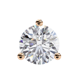 14K White Gold IGI Certified Round Solitaire Stud Earrings, 3 Prong, D-E Color, VVS/VS Clarity