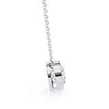 14K White Gold IGI Certified Round Diamond Solitaire Pendant – D-E Color, VVS–VS Clarity, Rabbit Ear Bail