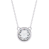 14K White Gold IGI Certified Round Diamond Solitaire Pendant – D-E Color, VVS–VS Clarity, Rabbit Ear Bail