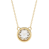 14K White Gold IGI Certified Round Diamond Solitaire Pendant – D-E Color, VVS–VS Clarity, Rabbit Ear Bail