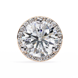 14K White Gold IGI Certified Round Diamond Halo Earrings, D-E Color, VVS/VS Clarity