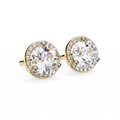 14K White Gold IGI Certified Round Diamond Halo Earrings, D-E Color, VVS/VS Clarity