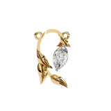 14K White Gold IGI Certified Marquise Diamond Twig Pendant – D-E Color, VVS–VS Clarity, Rabbit Ear Bail