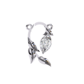 14K White Gold IGI Certified Marquise Diamond Twig Pendant – D-E Color, VVS–VS Clarity, Rabbit Ear Bail